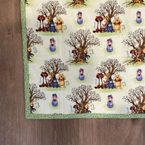 Winnie the Pooh Baby Quilt with Plush Bear Nursery Blanket 32.5” x 32.5” - Picture 10 of 11